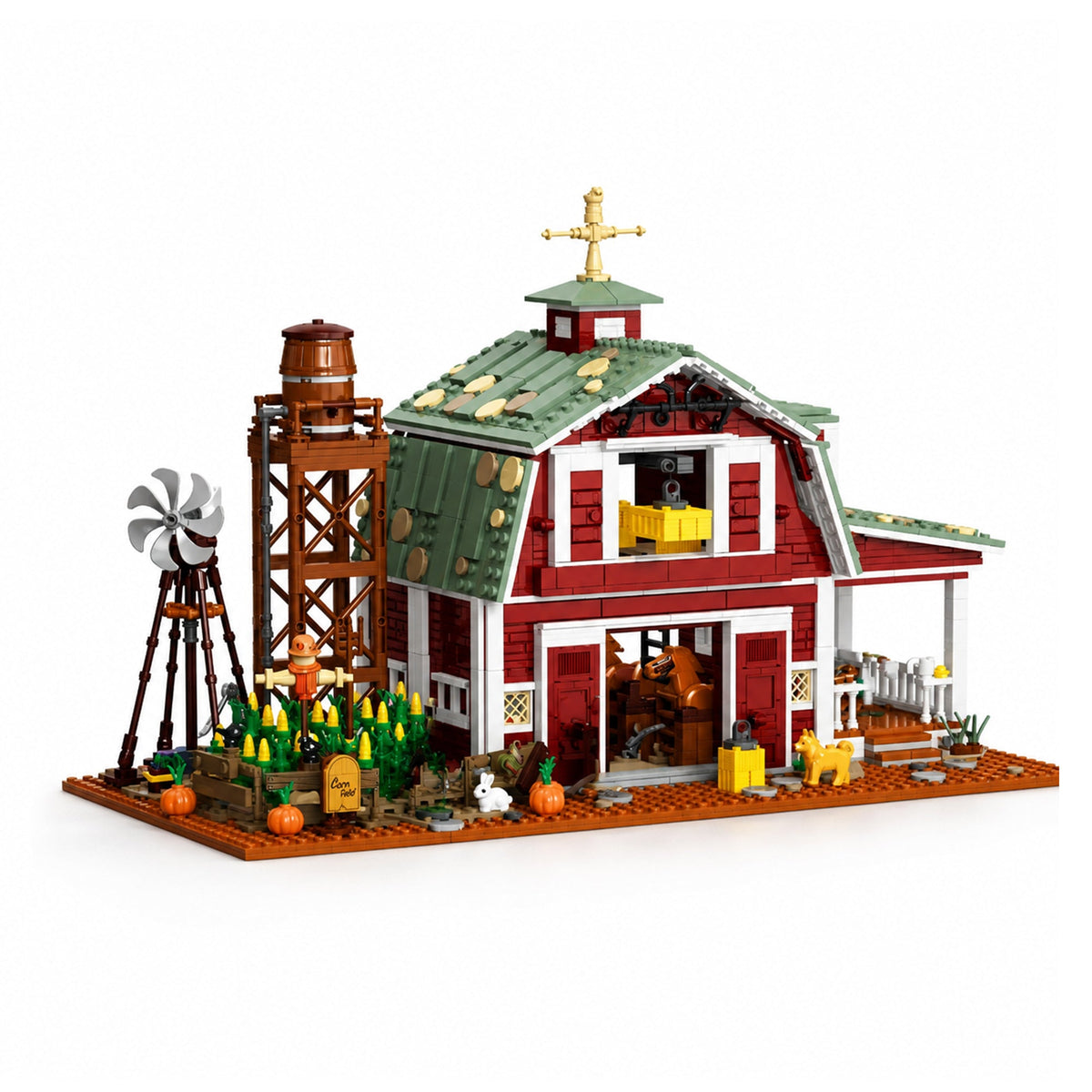 Rustic Red Barn Farm Scene