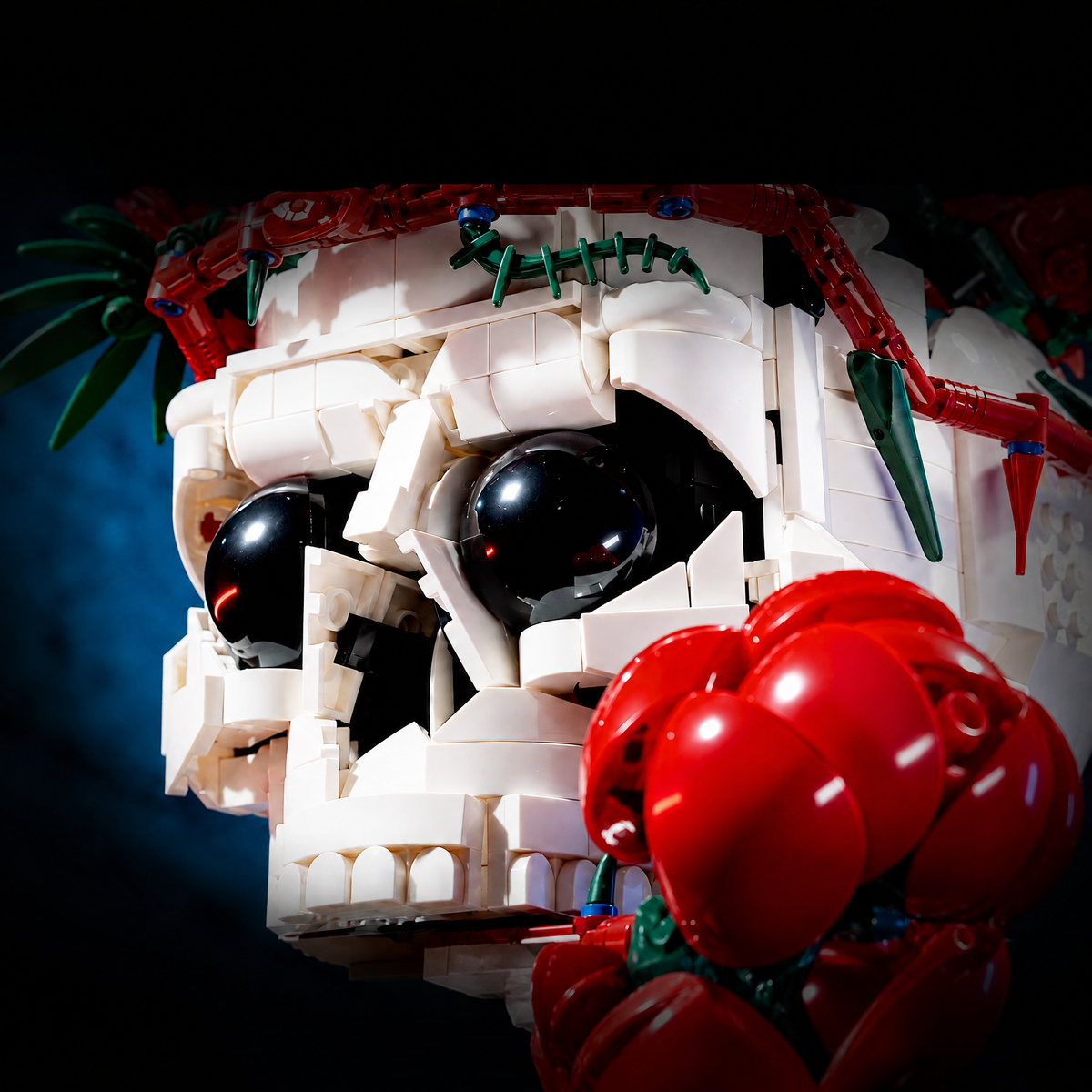 Rose Crowned Skull Sculpture