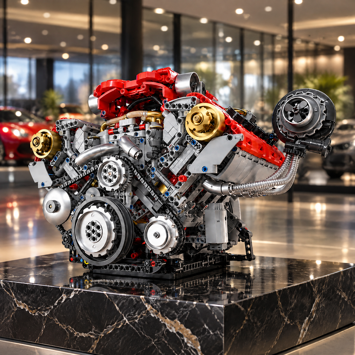 Electroplated Italian Flagship V8 Engine