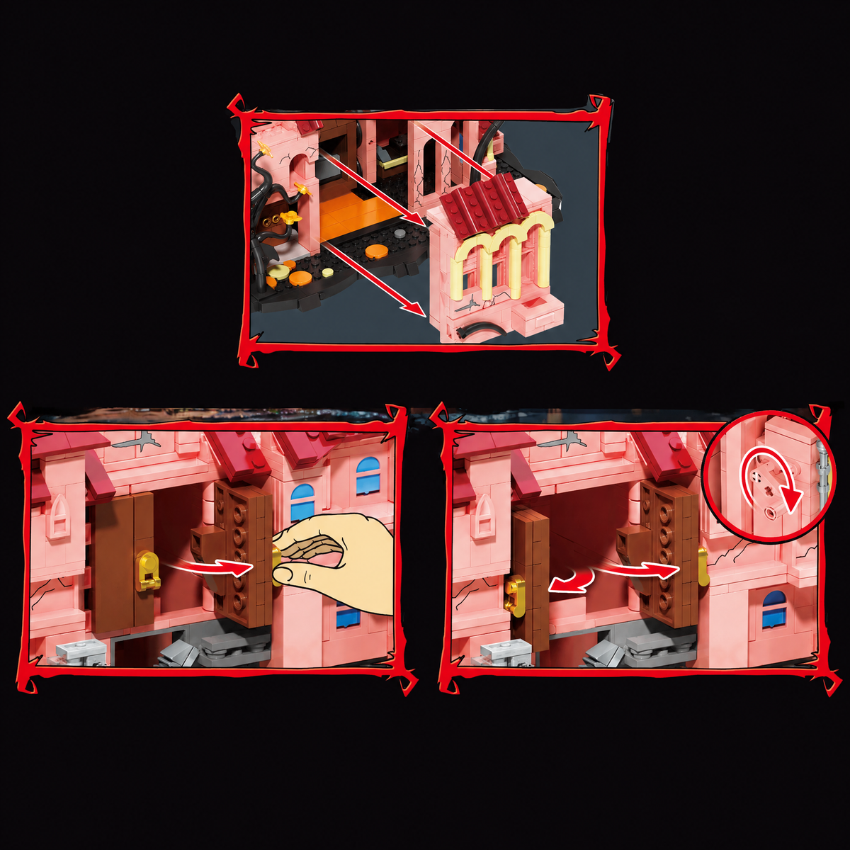 Haunted Drop Tower Hotel with Lights 2248pcs
