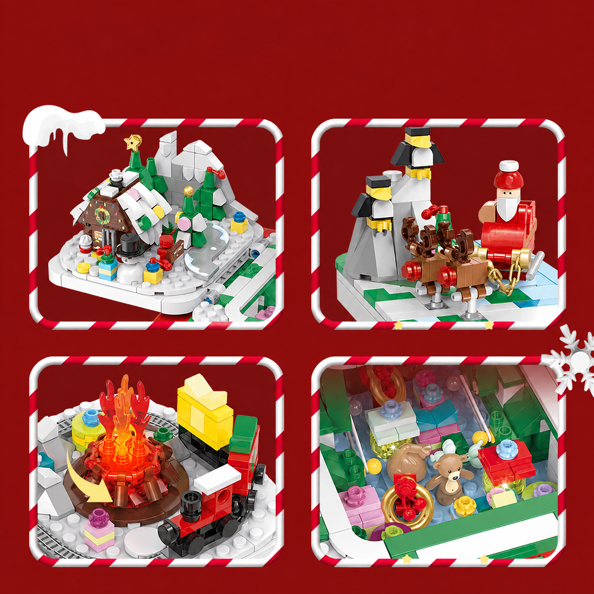 Musical Christmas Gift Box with Lights 2656pcs