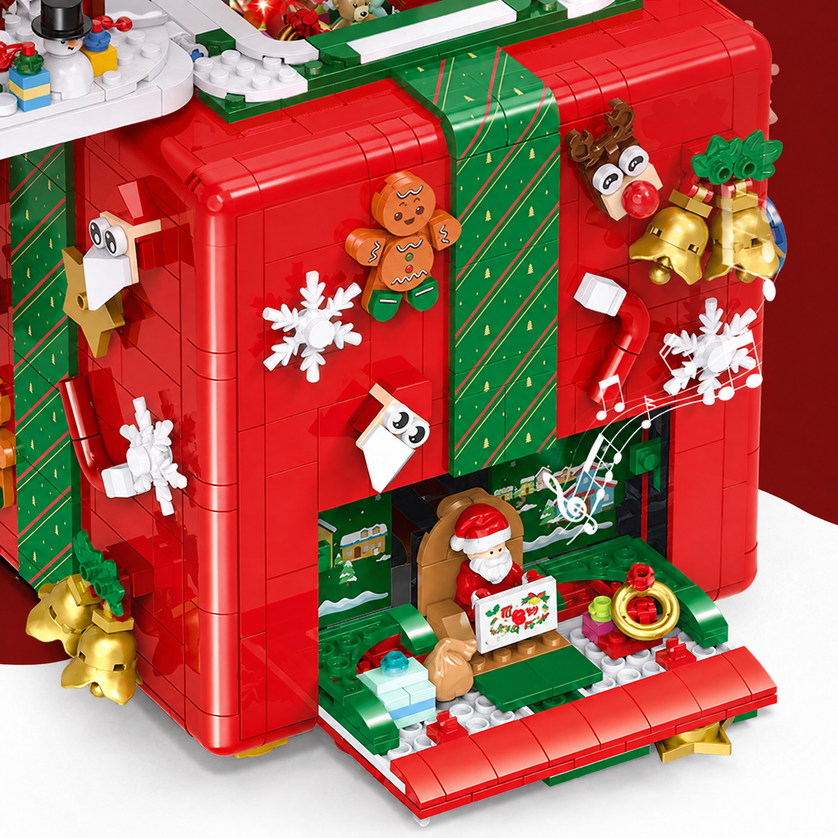Musical Christmas Gift Box with Lights 2656pcs