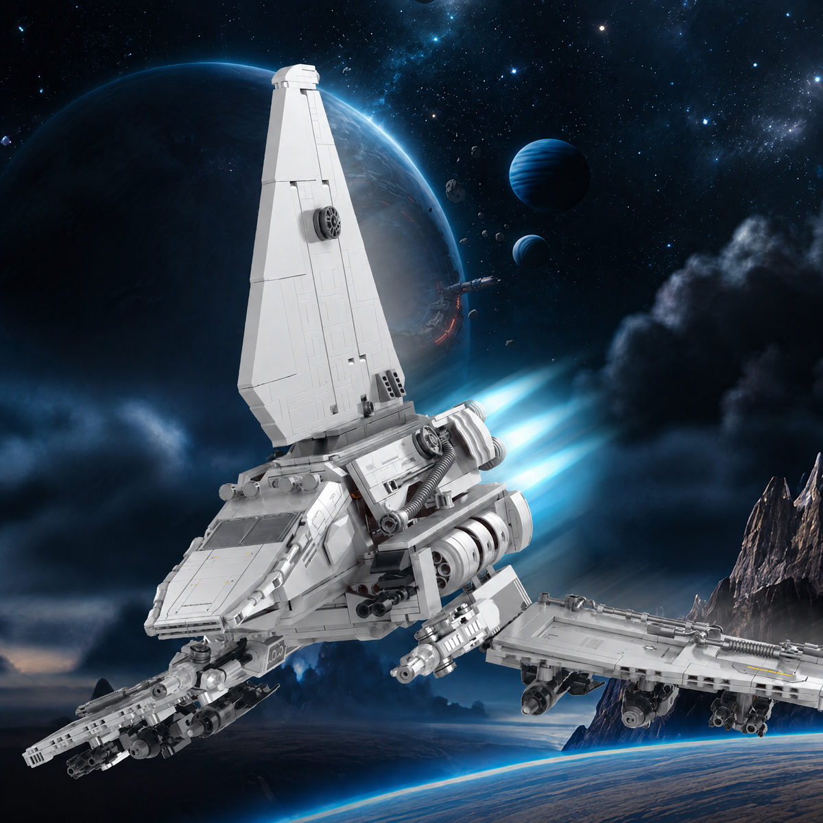 Sci-Fi Delta-Wing Command Shuttle 1459pcs