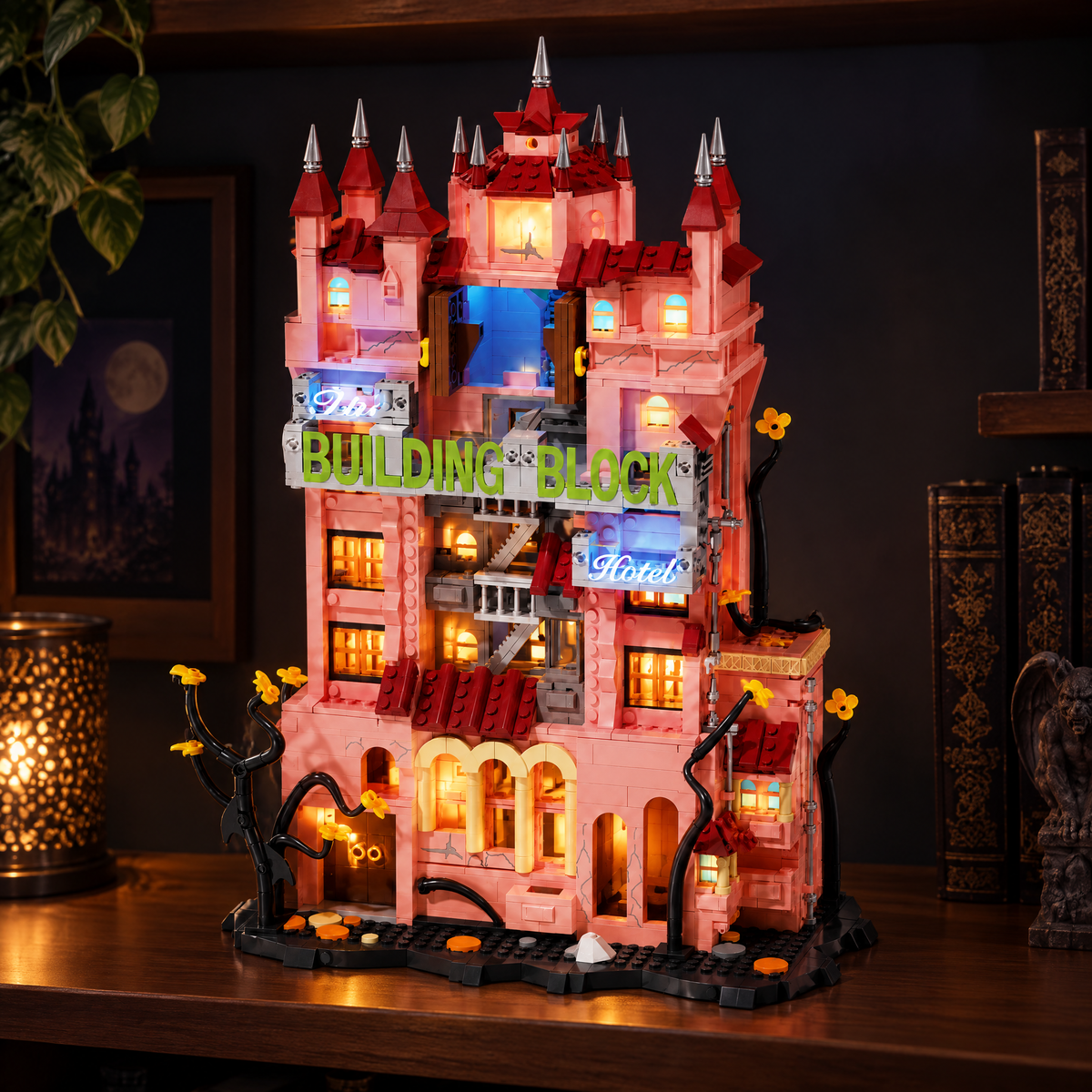 Haunted Drop Tower Hotel with Lights 2248pcs
