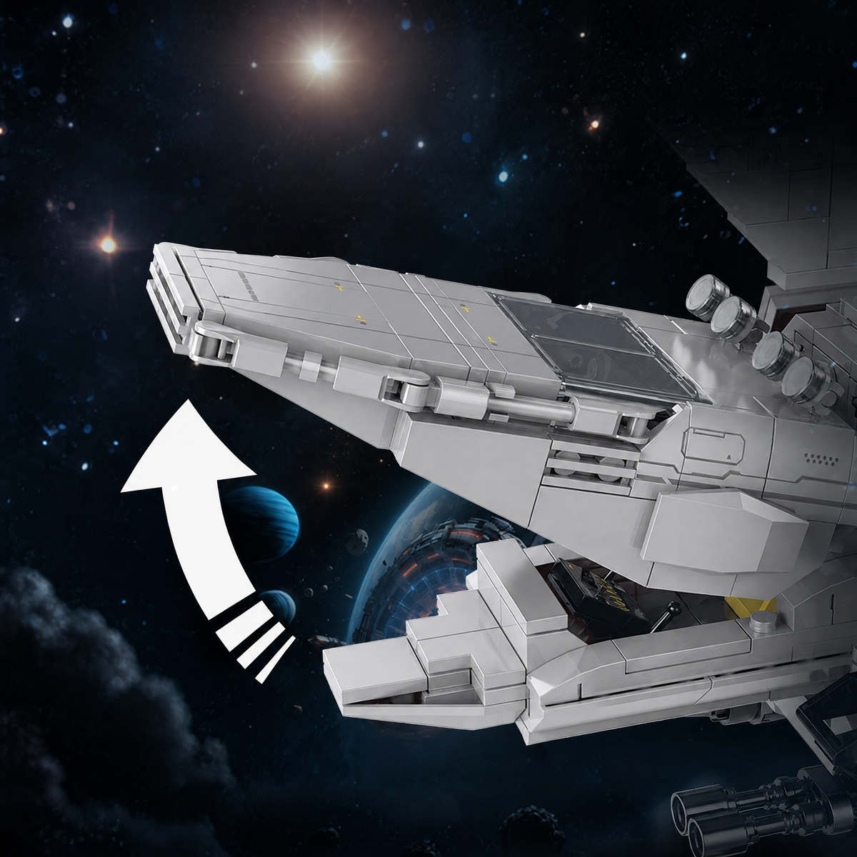 Sci-Fi Delta-Wing Command Shuttle 1459pcs