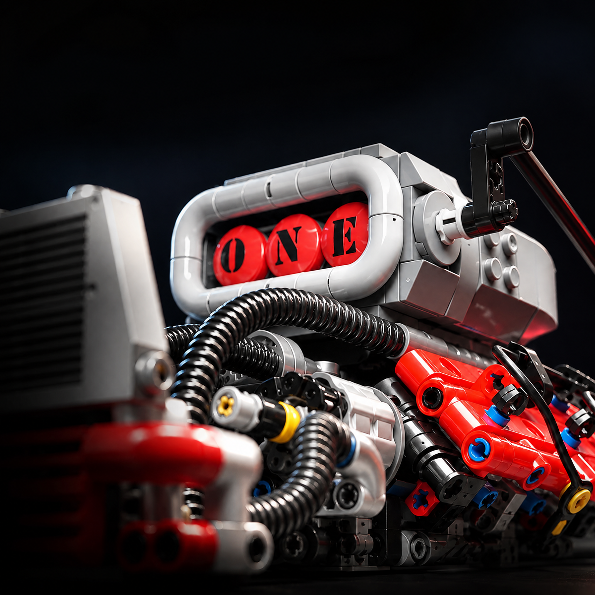Chrome Supercharged V8 Engine