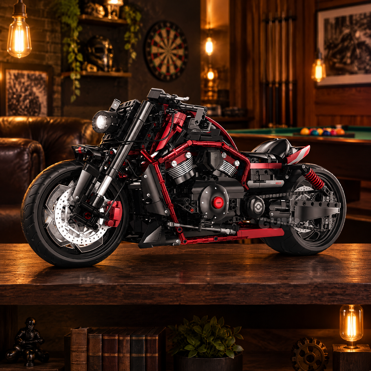 1:5 Drag-Style Muscle Cruiser Motorbike