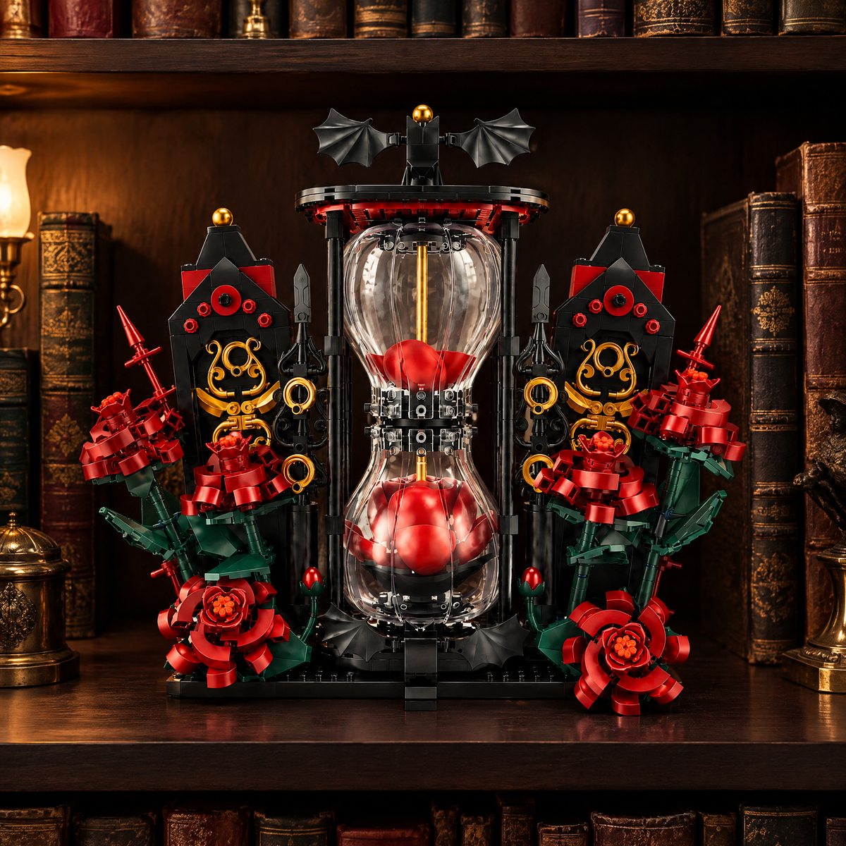 Gothic Rose Hourglass Sculpture
