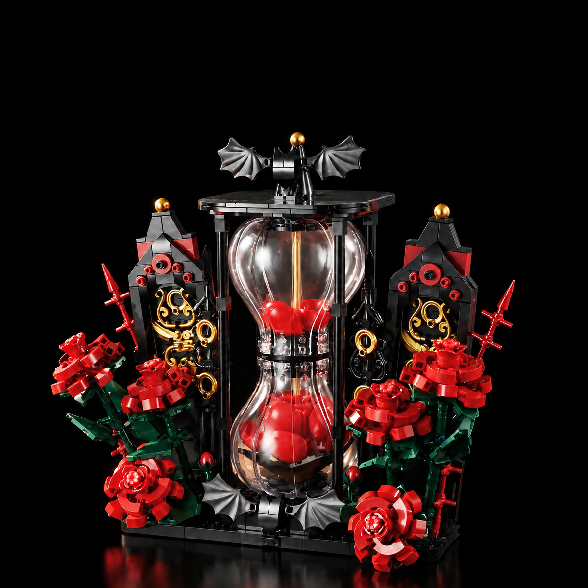 Gothic Rose Hourglass Sculpture