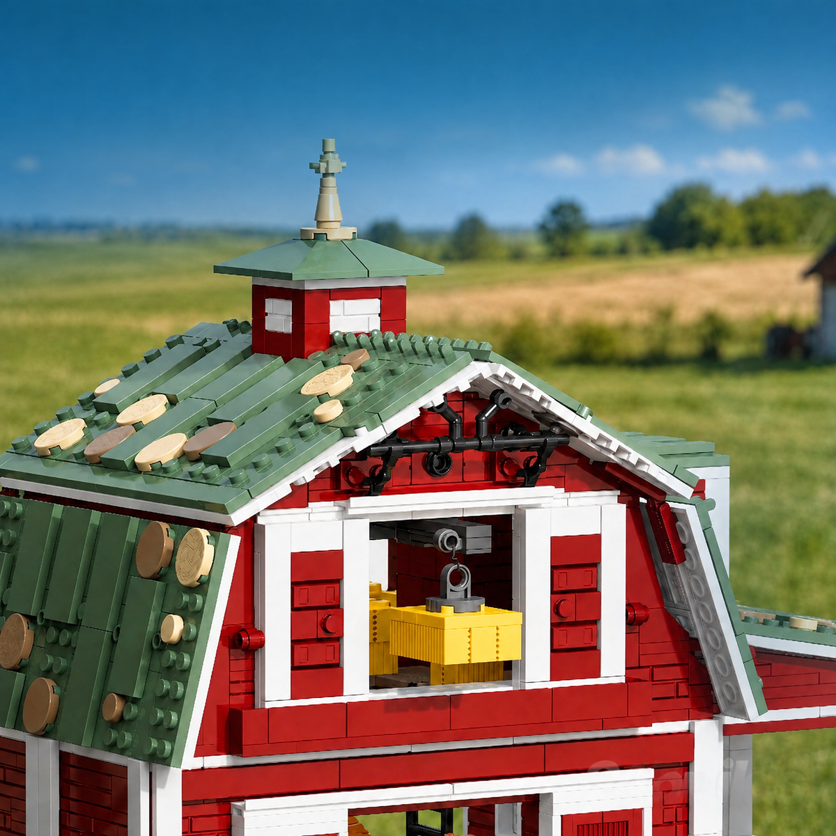 Rustic Red Barn Farm Scene
