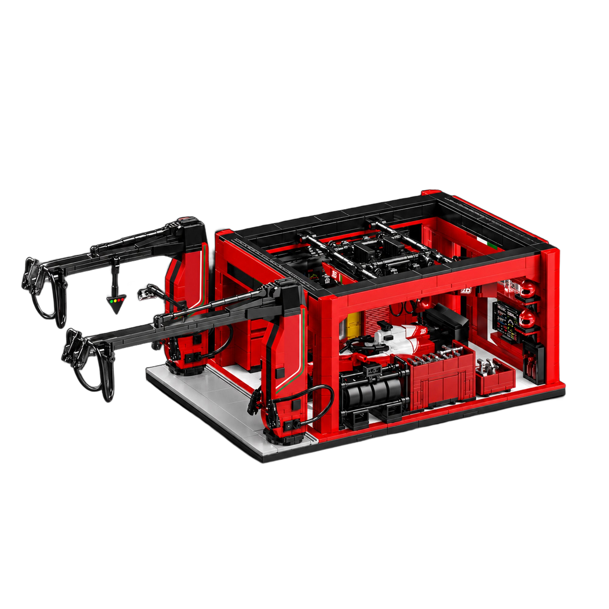 Grand Prix Team Pit Garage & Race Car 2035pcs