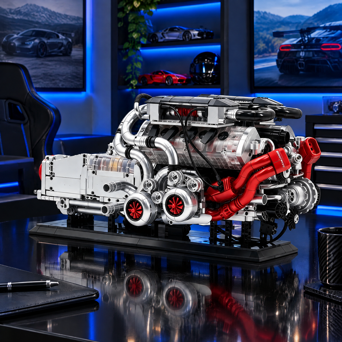 Motorised W16 Engine with Gearbox, Lights & Sound 2520pcs